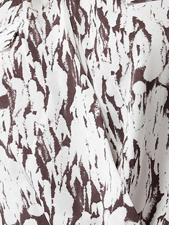 women's white printed v neck top - 18532272 - Standard Image - 3