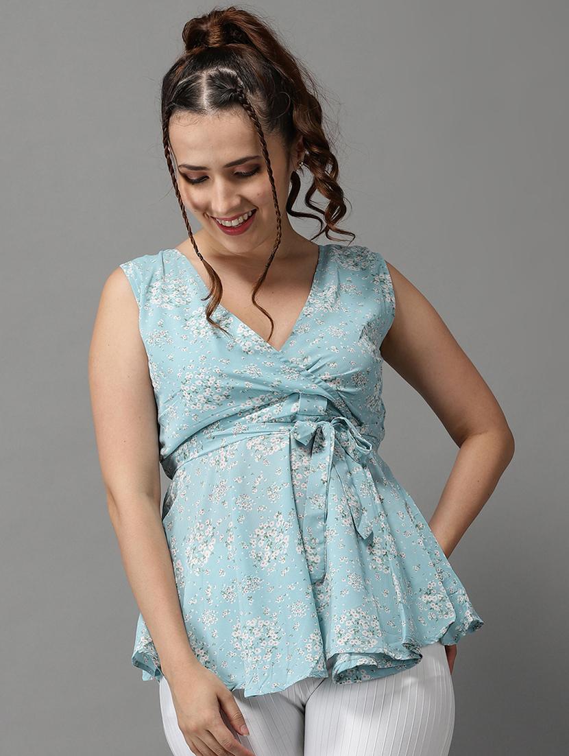 women's peplum v neck top