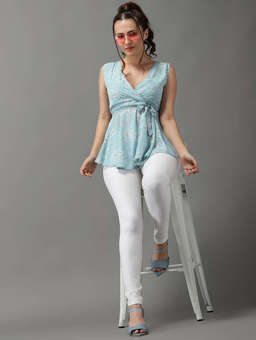 women's peplum v neck top - 18532285 -  Standard Image - 3