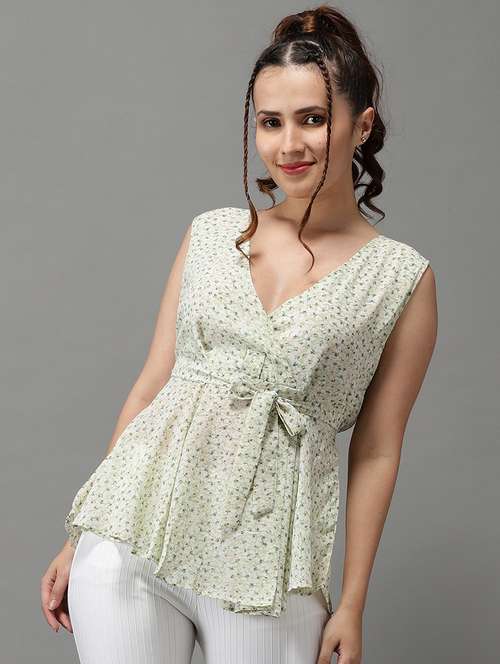 women's peplum v neck top - 18532291 -  Standard Image - 0