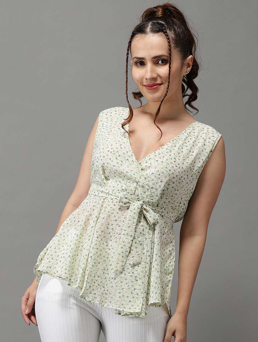 women's peplum v neck top - 18532291 -  Zoom Image - 0