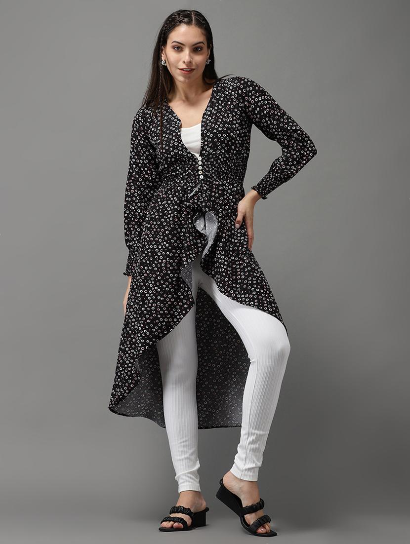 women's high-low v neck top - 18532295 - Zoom Image - 0