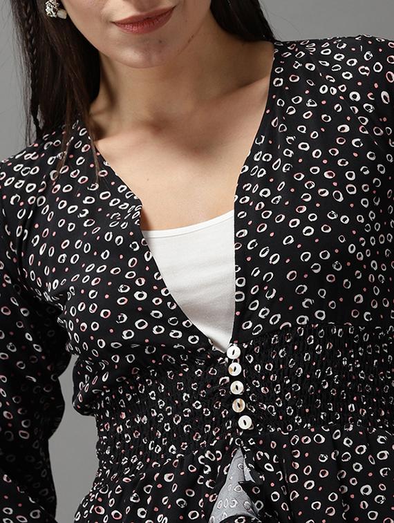 women's high-low v neck top - 18532295 - Standard Image - 3