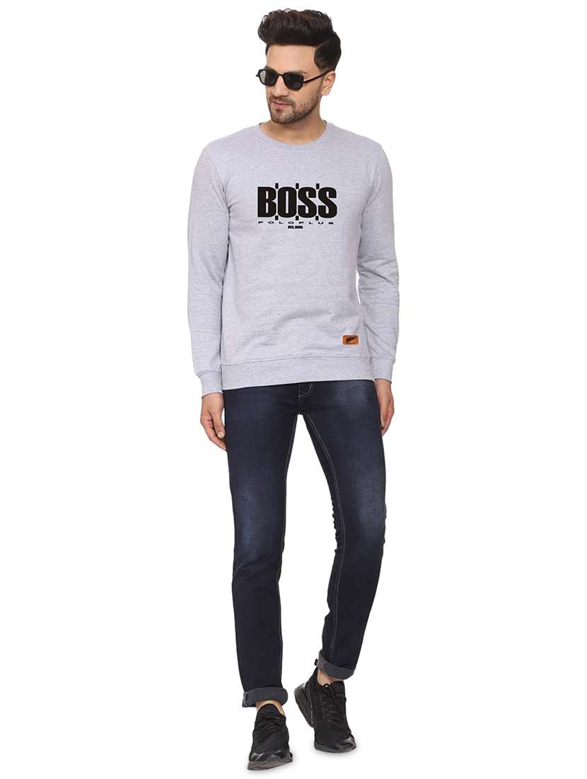 mens chest print sweatshirt - 18532536 - Standard Image - 3
