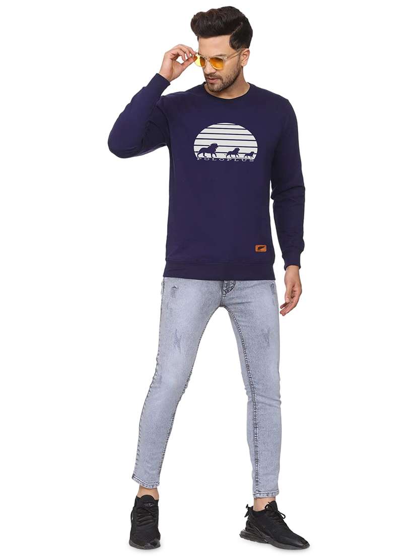 mens chest print sweatshirt - 18532542 - Standard Image - 3