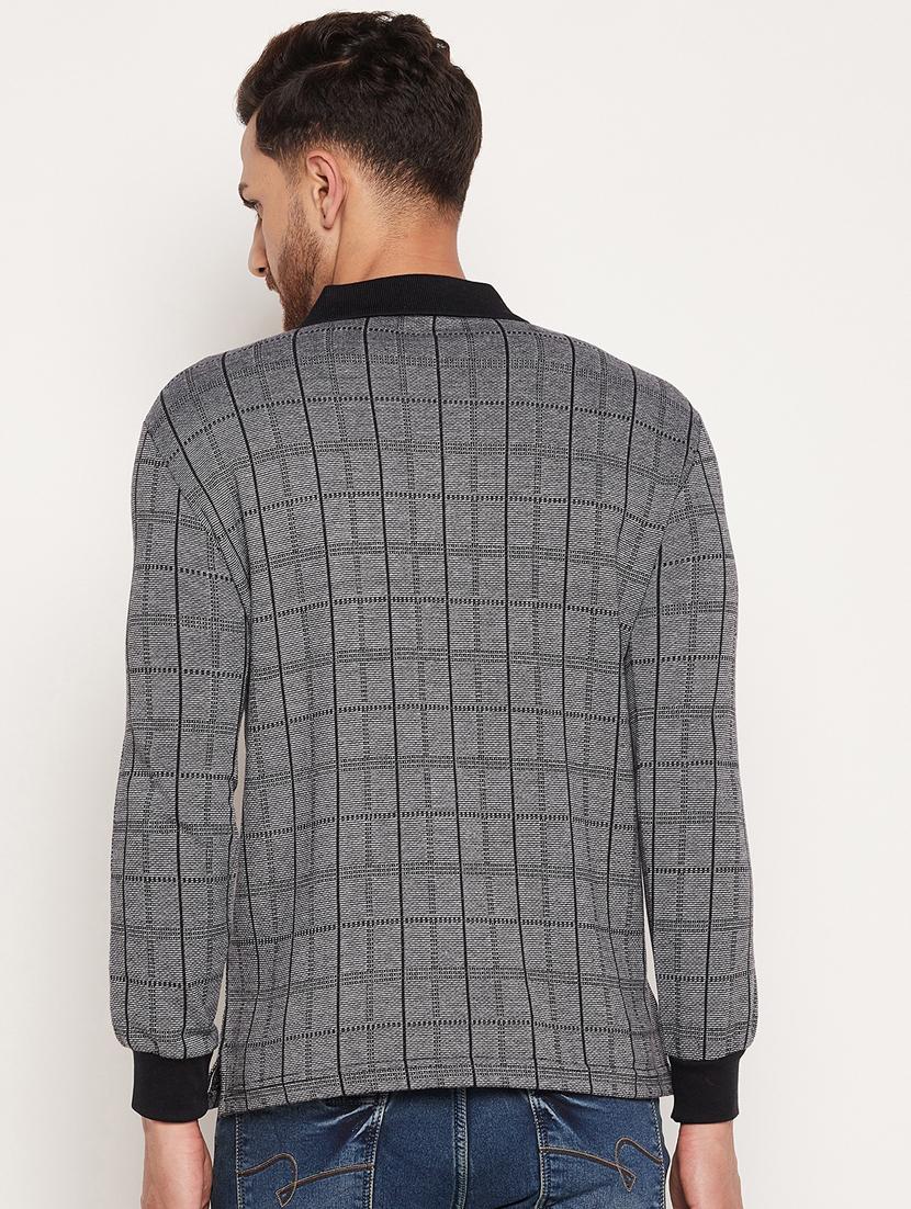 men checkered long sleeved polo t-shirt - 18532864 - Standard Image - 3