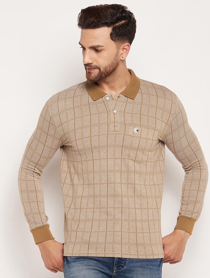 long sleeved checkered polo t-shirt - 18532865 - Zoom Image - 0