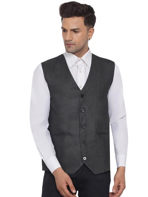 overlapping neck nehru jacket - 18532904 - Standard Image - 0
