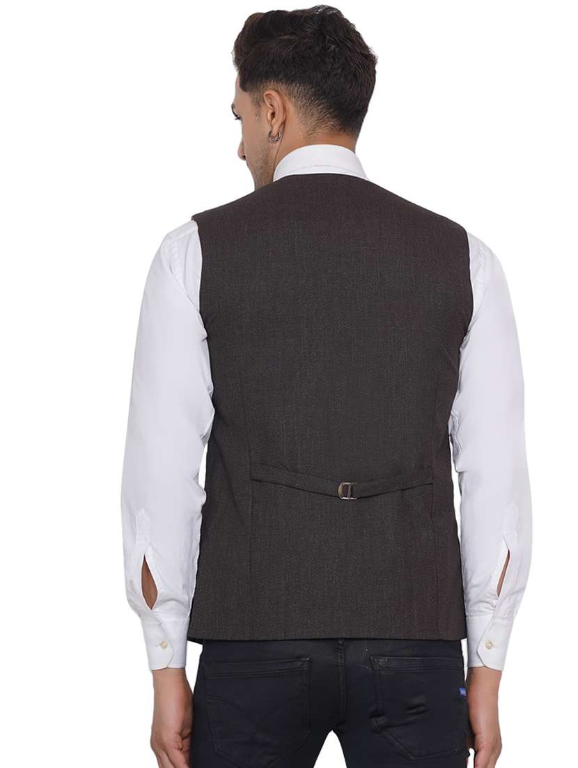 men solid sleeveless waist coat - 18532908 -  Standard Image - 3