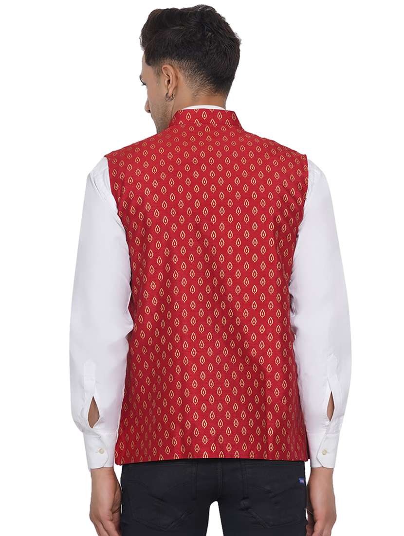 printed nehru jacket - 18532914 -  Standard Image - 3