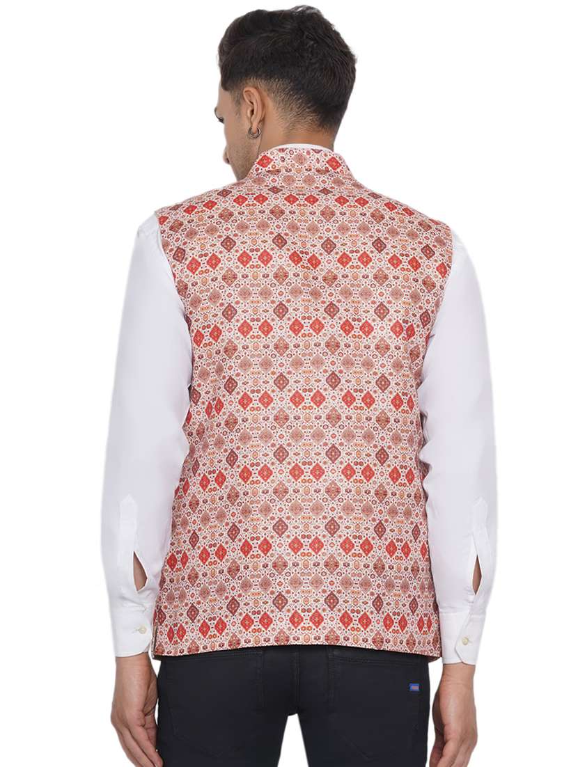 ikat printed nehru jacket - 18532928 -  Standard Image - 3