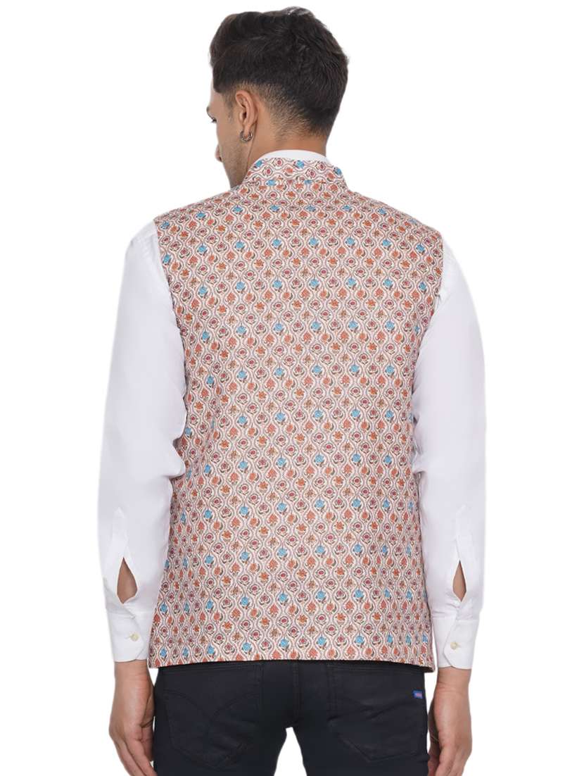 printed nehru jacket - 18532929 -  Standard Image - 3
