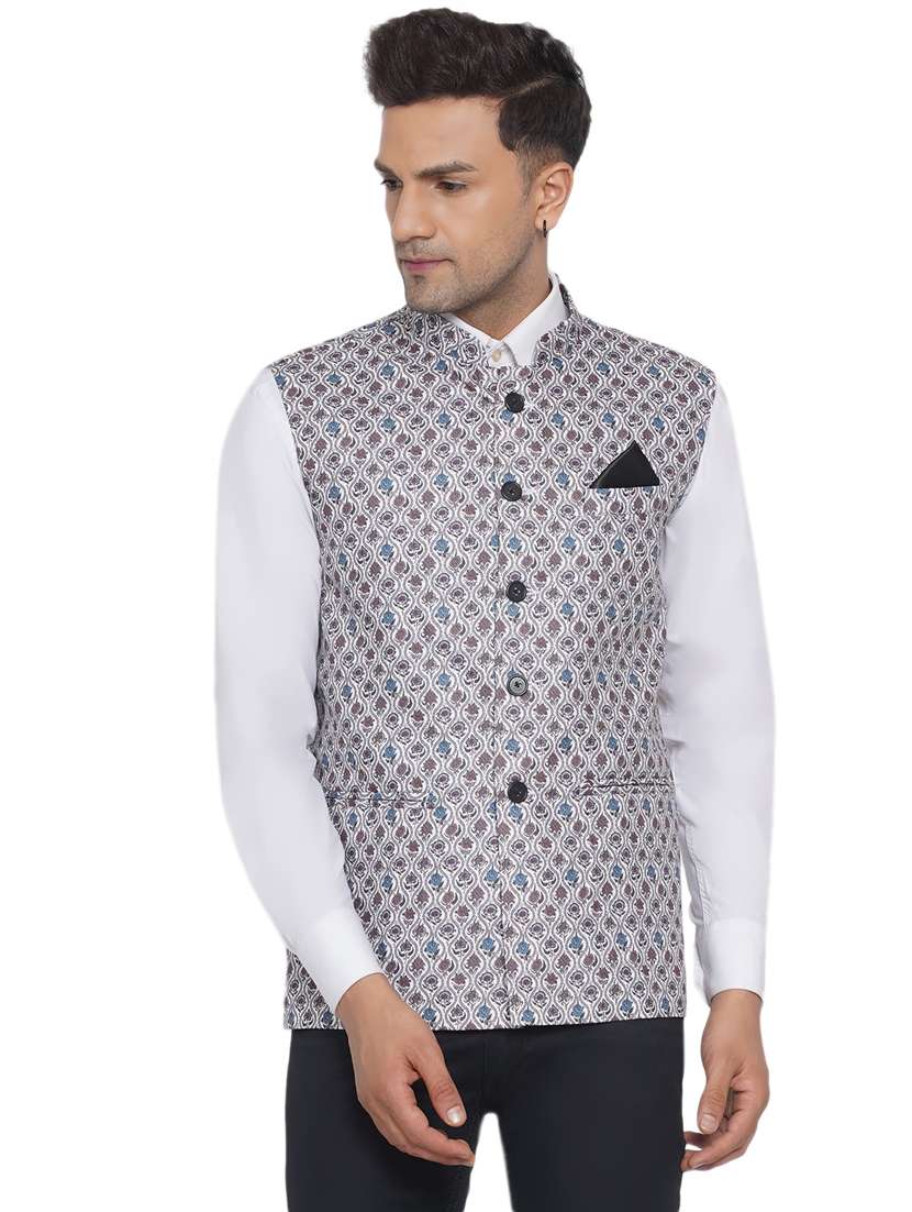 printed nehru jacket