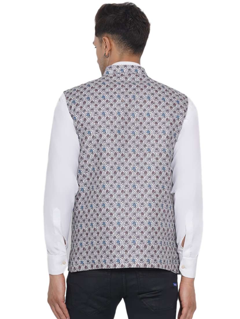 printed nehru jacket - 18532930 -  Standard Image - 3
