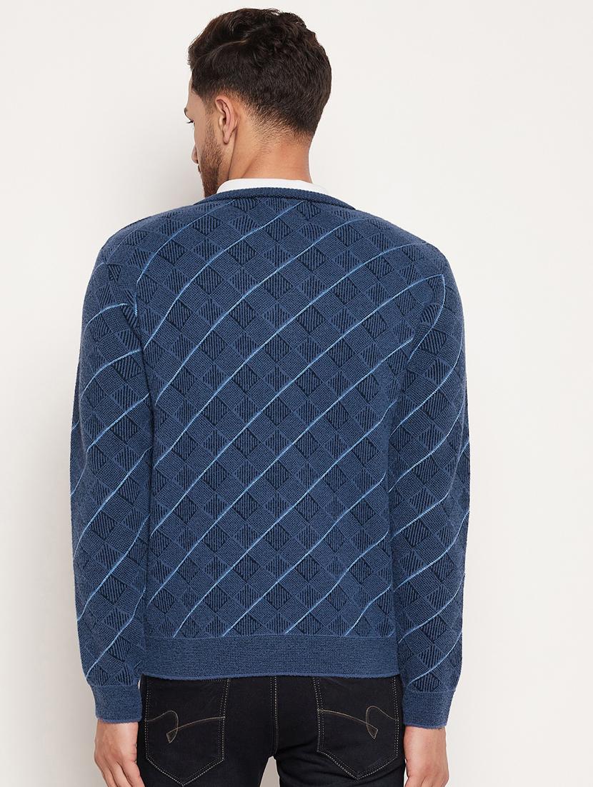 v neck checkered pullover - 18532959 - Standard Image - 3