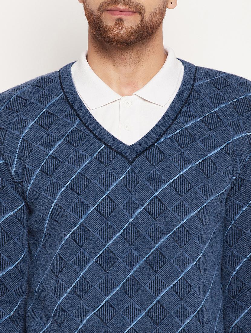 v neck checkered pullover - 18532959 - Standard Image - 5
