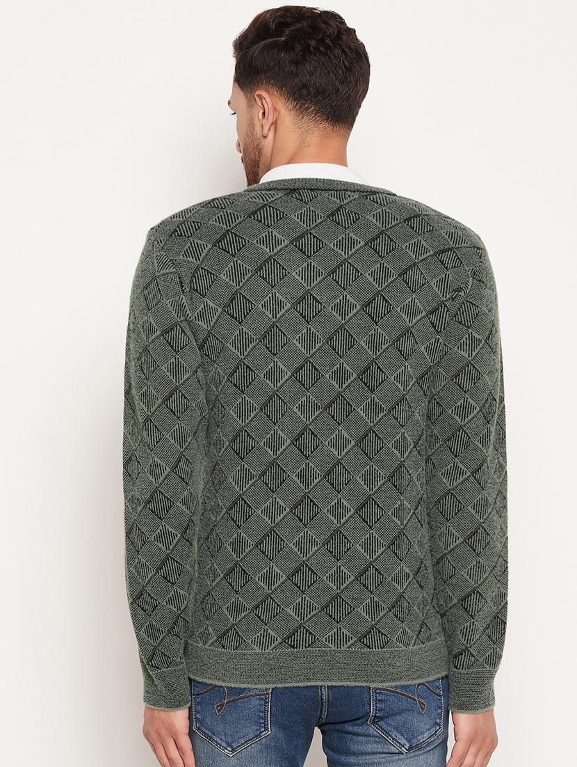 v neck checkered pullover - 18532960 - Standard Image - 3