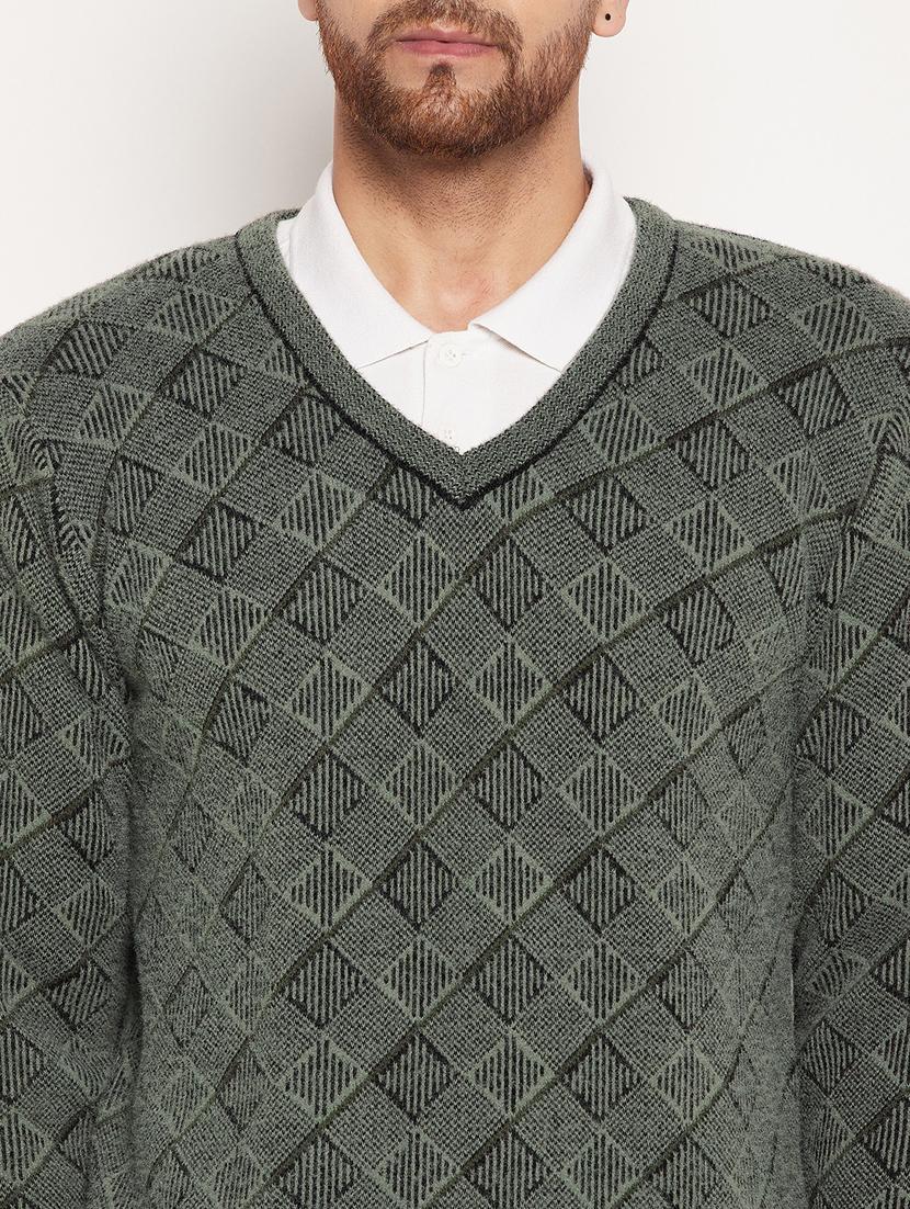 v neck checkered pullover - 18532960 - Standard Image - 5