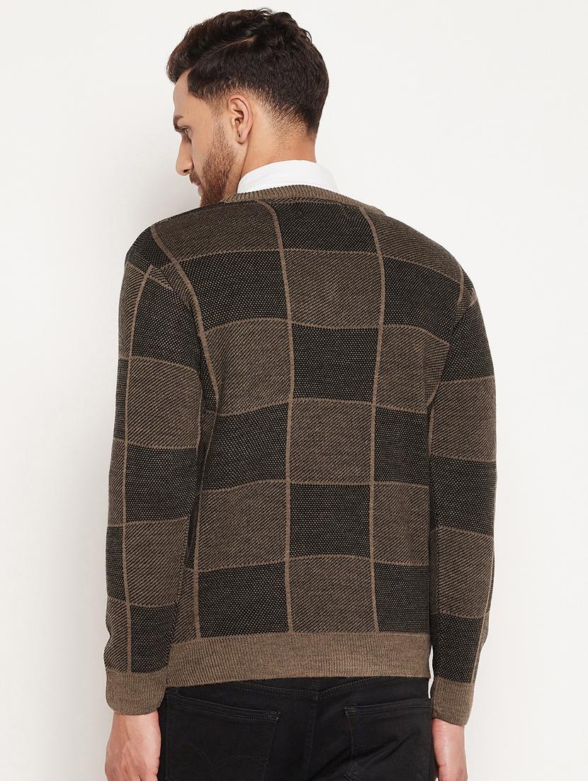 v neck checkered pullover - 18532961 - Standard Image - 3