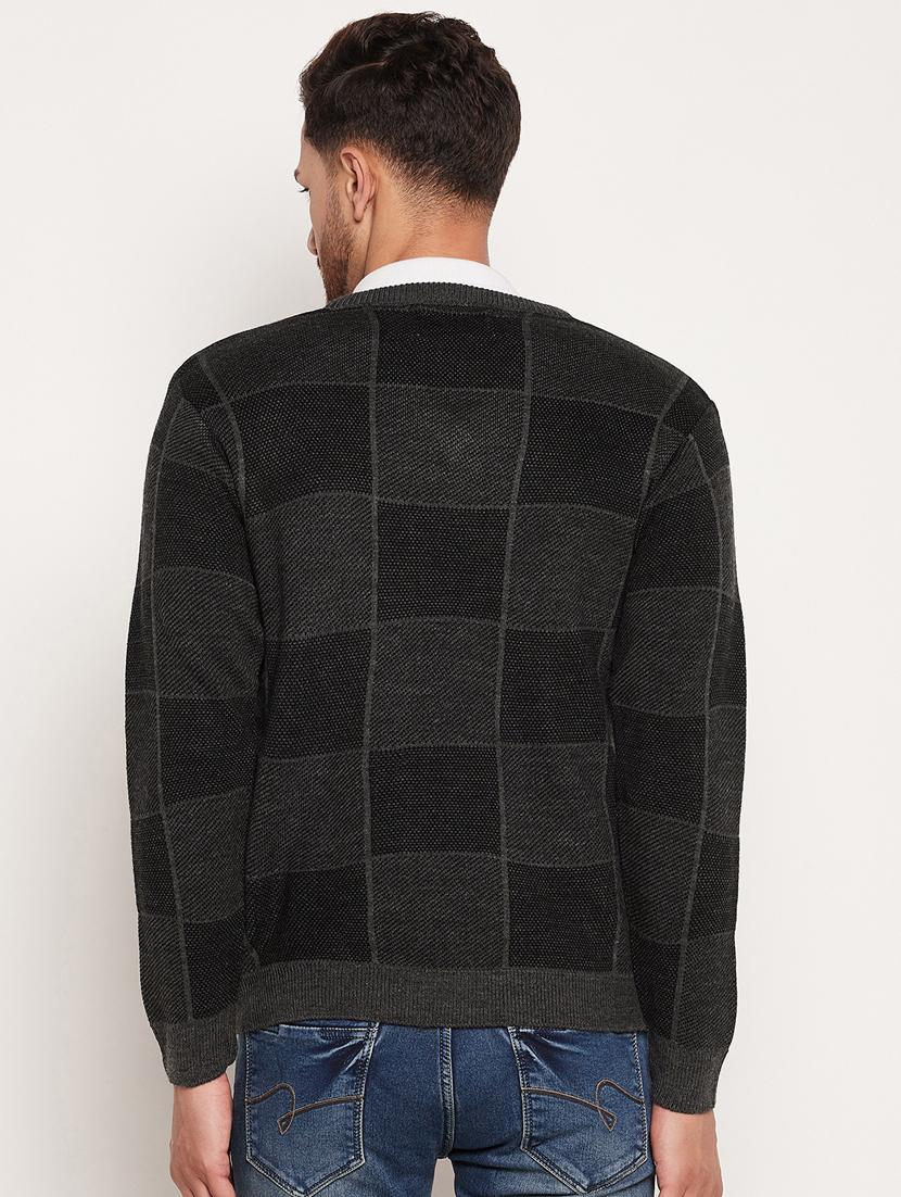 v neck checkered pullover - 18532962 - Standard Image - 3