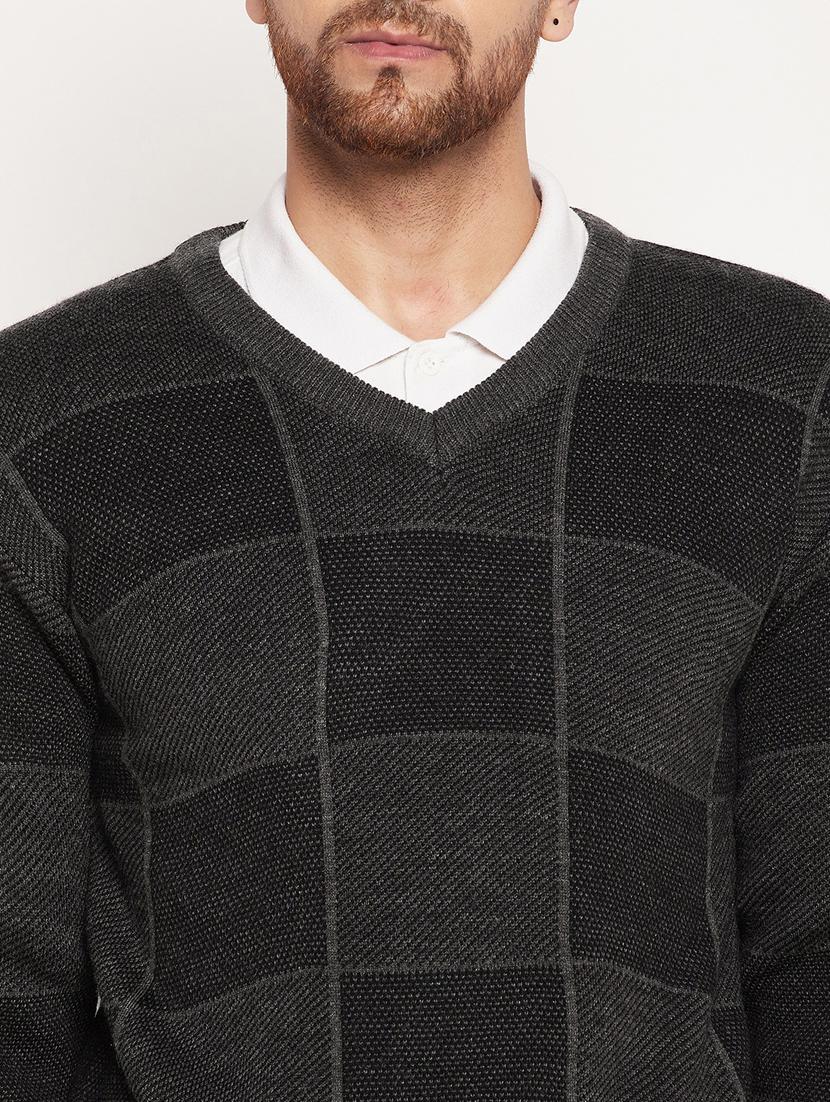 v neck checkered pullover - 18532962 - Standard Image - 5