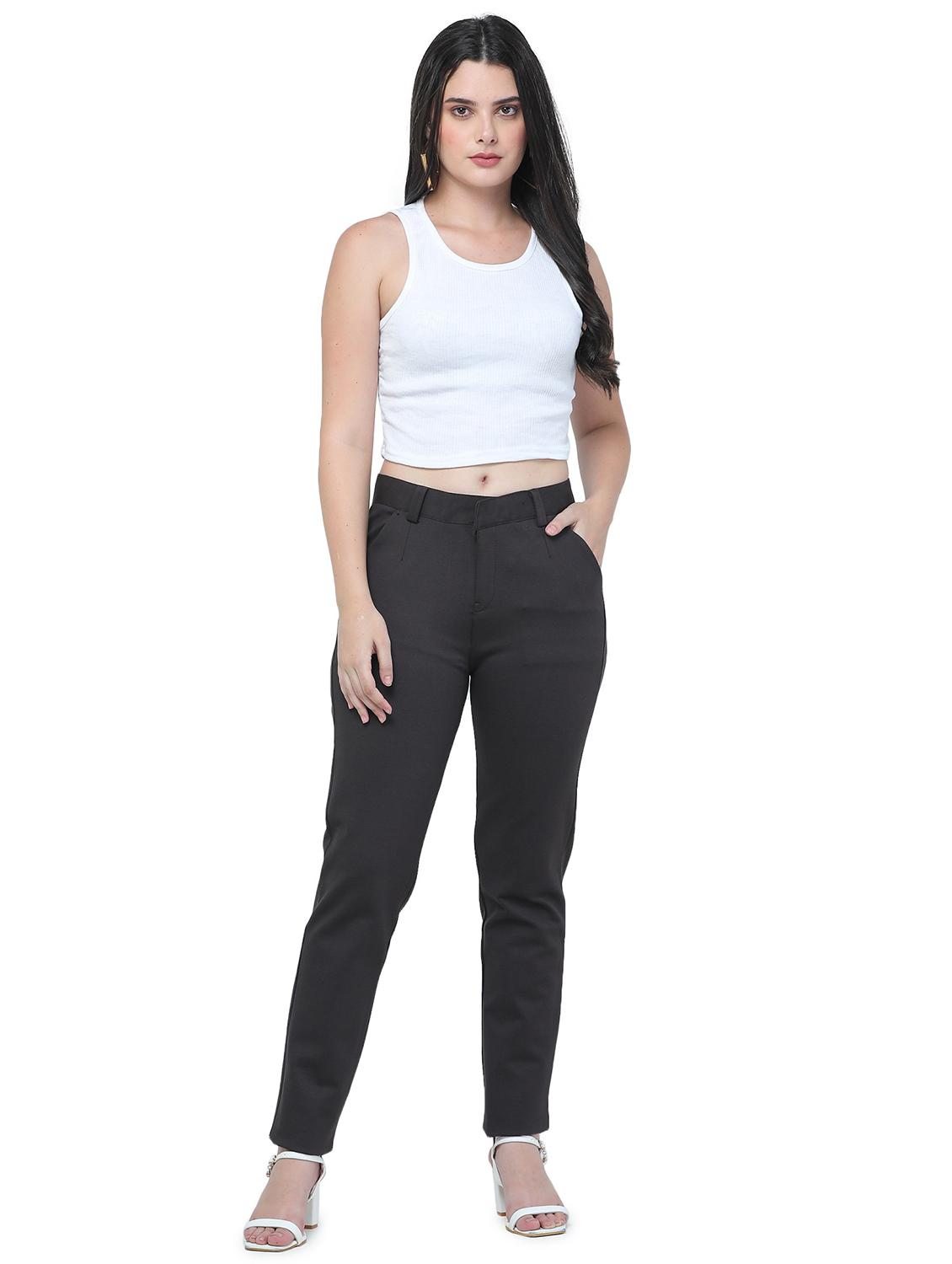 high rise solid cigarette trouser - 18533008 - Standard Image - 3