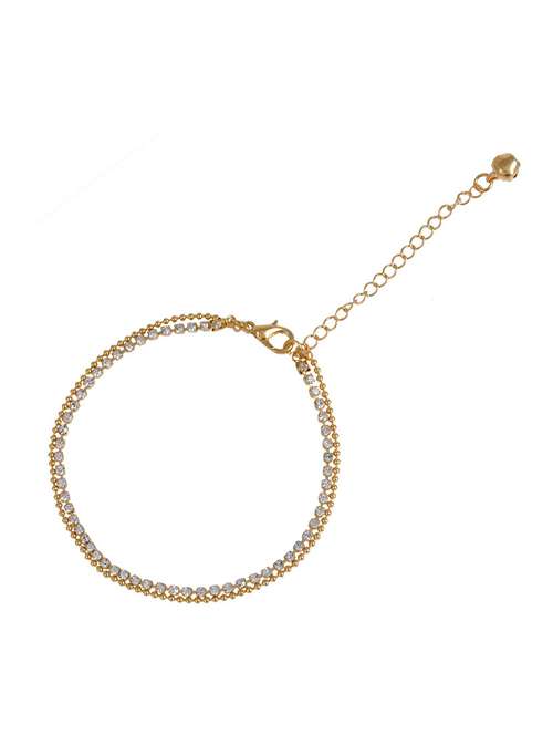 single foot gold plated brass anklet - 18533991 - Standard Image - 0