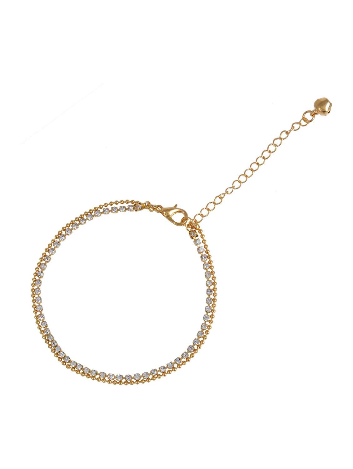 single foot gold plated brass anklet - 18533991 - Zoom Image - 0