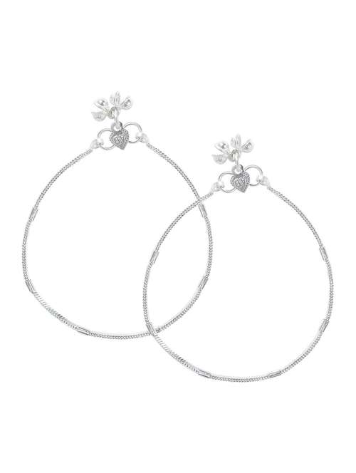 silver plated brass anklet - 18534006 - Standard Image - 0