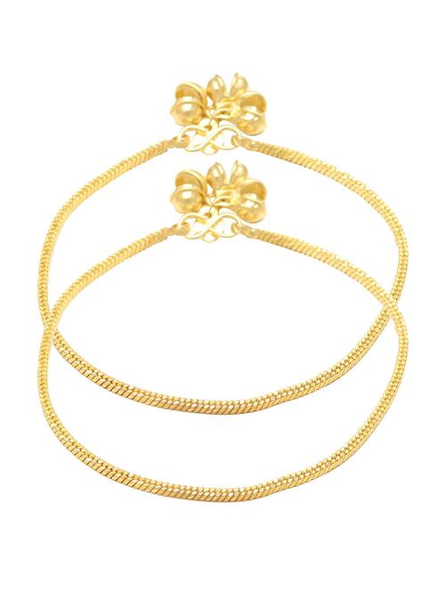 gold plated brass anklet - 18534046 - Standard Image - 0