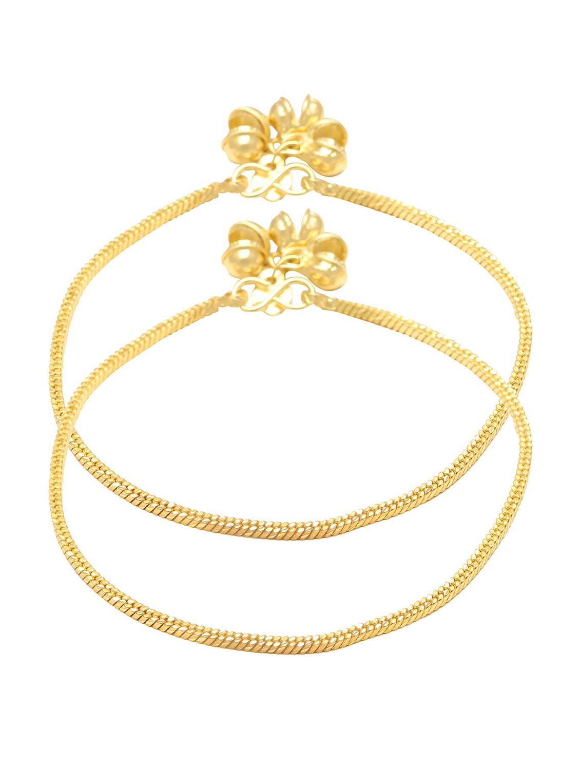 gold plated brass anklet - 18534046 - Zoom Image - 0