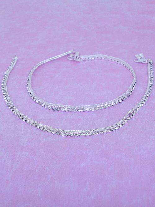 silver plated brass anklet  - 18534064 -  Standard Image - 0
