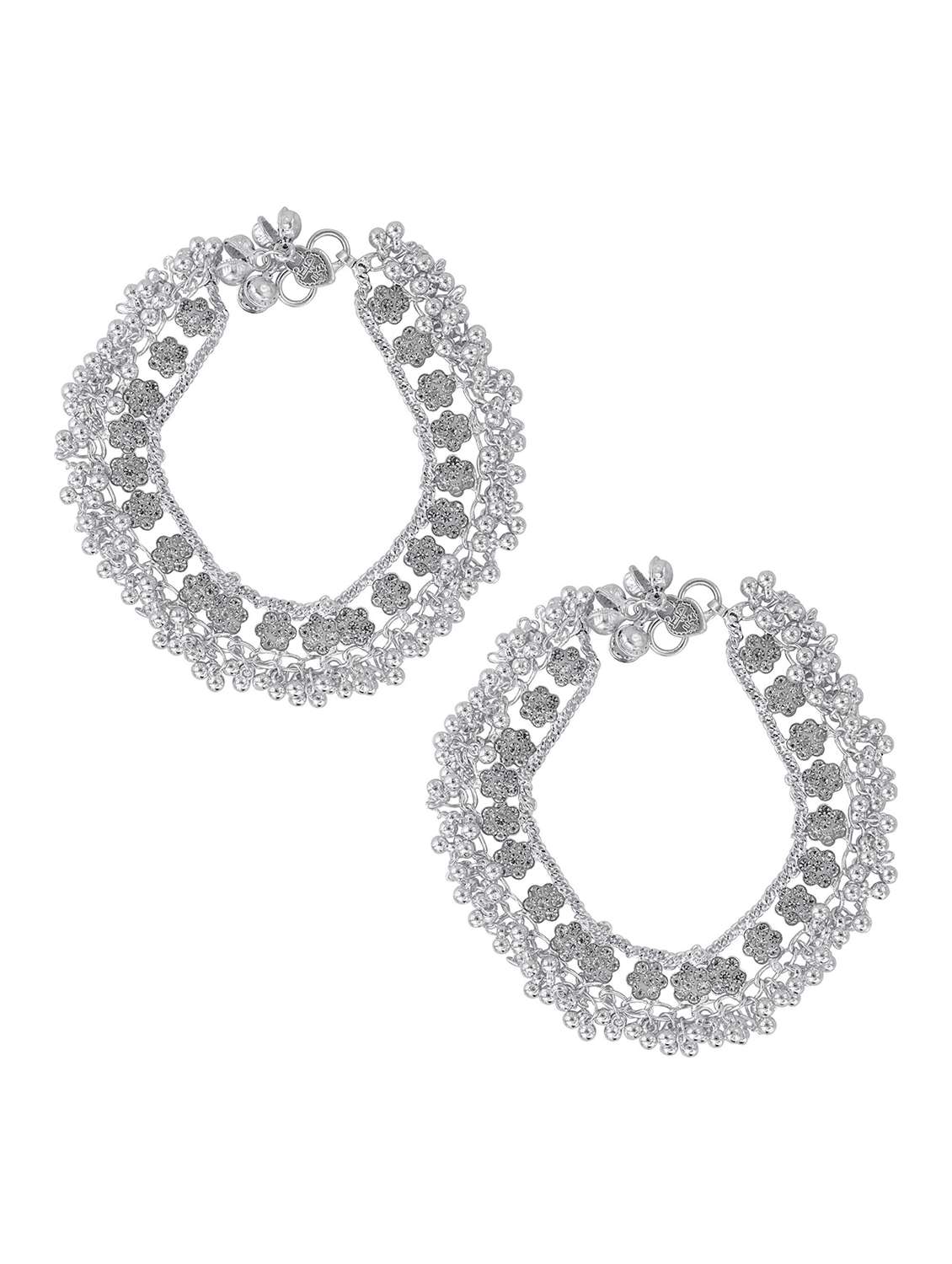 silver plated brass anklet - 18534102 - Zoom Image - 0
