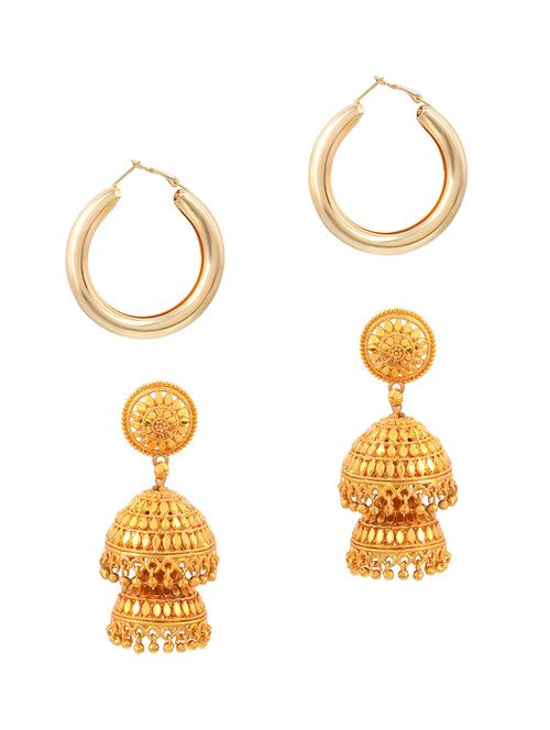 combo of 2 brass earrings - 18534135 -  Standard Image - 0