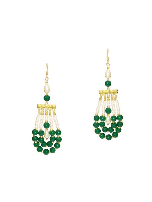 green brass drop earring - 18534160 - Standard Image - 0
