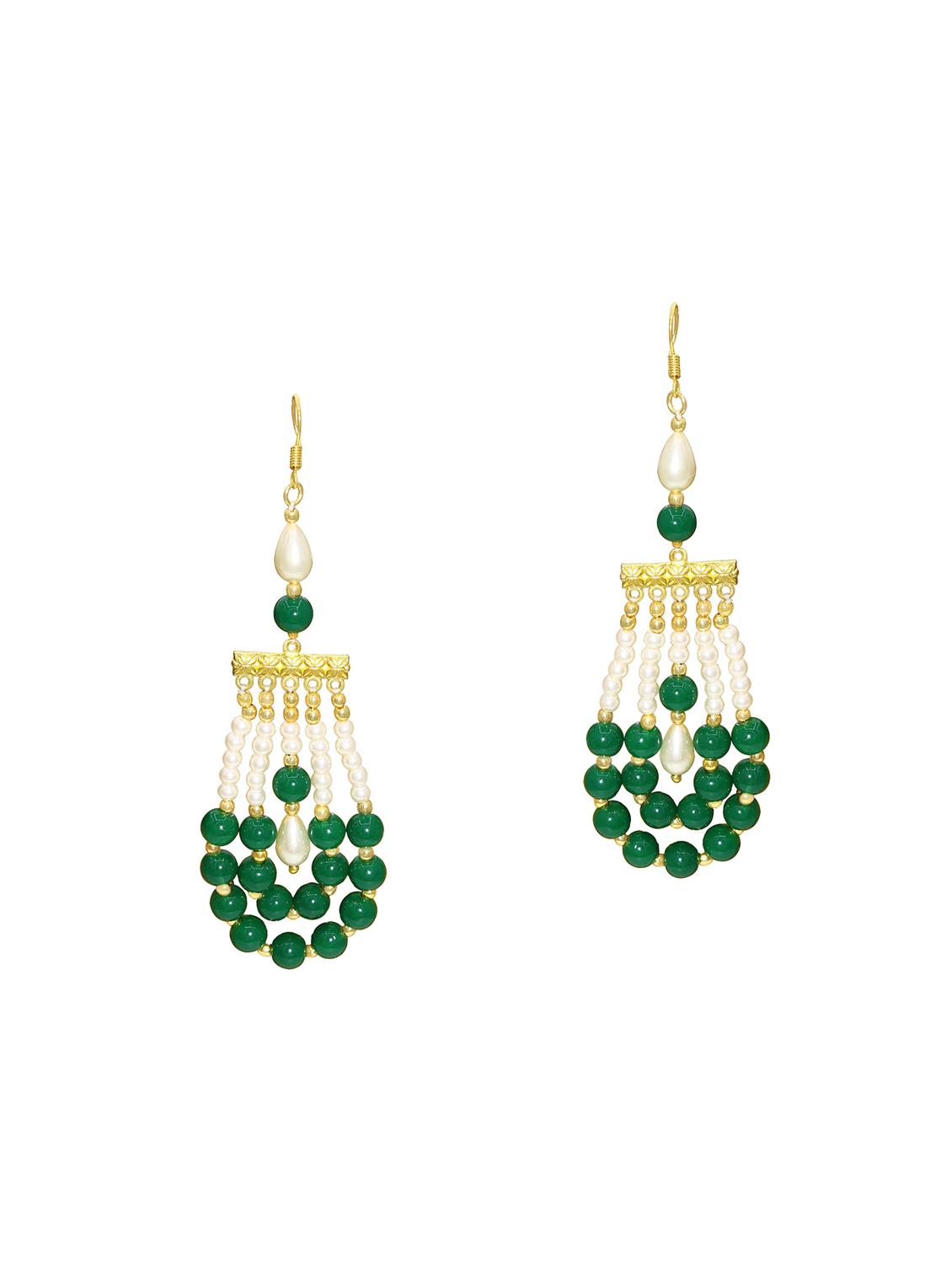 green brass drop earring - 18534160 - Zoom Image - 0