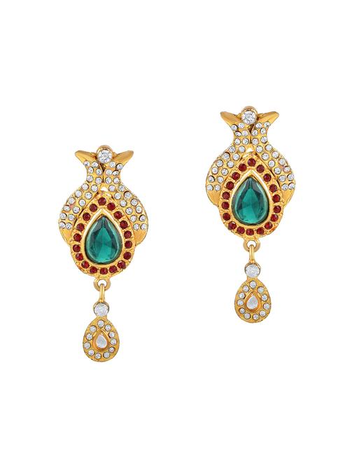 gold brass drop earring - 18534172 - Standard Image - 0
