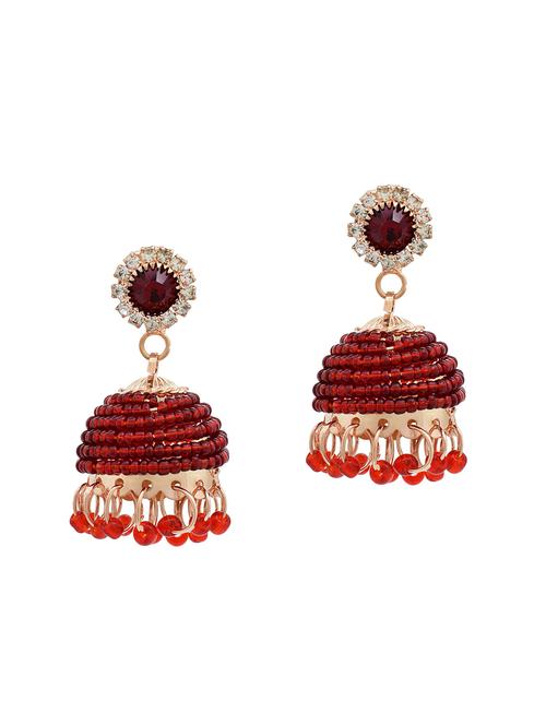 multi colored brass jhumka earring - 18534181 -  Standard Image - 0