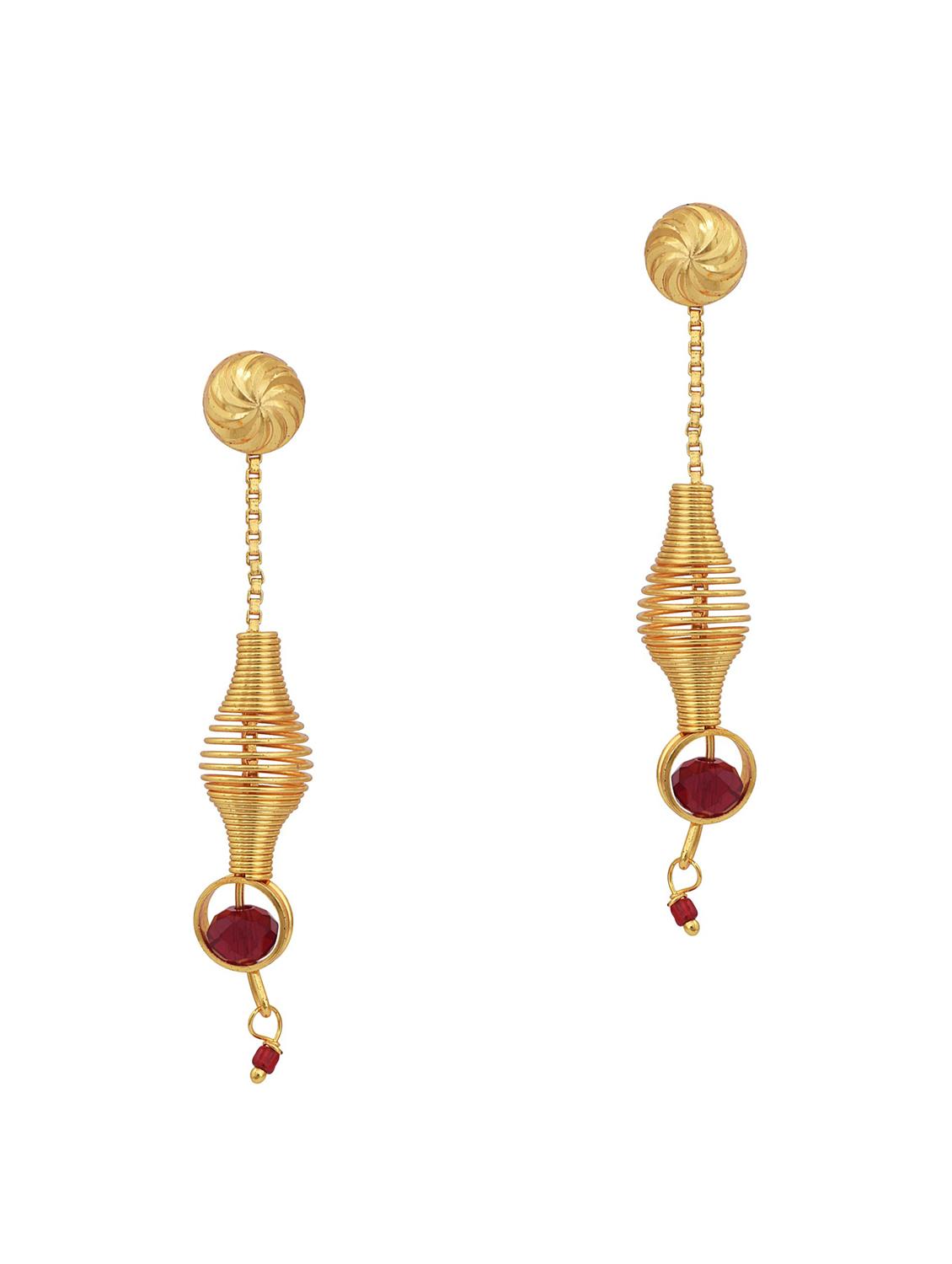 gold brass drop earring - 18534192 - Zoom Image - 0