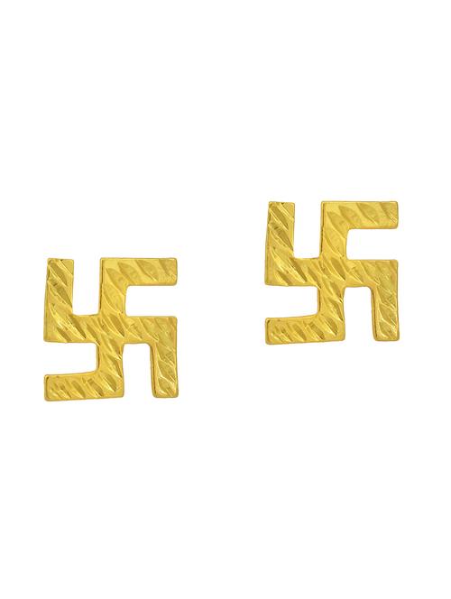 gold brass stud earring - 18534200 -  Standard Image - 0