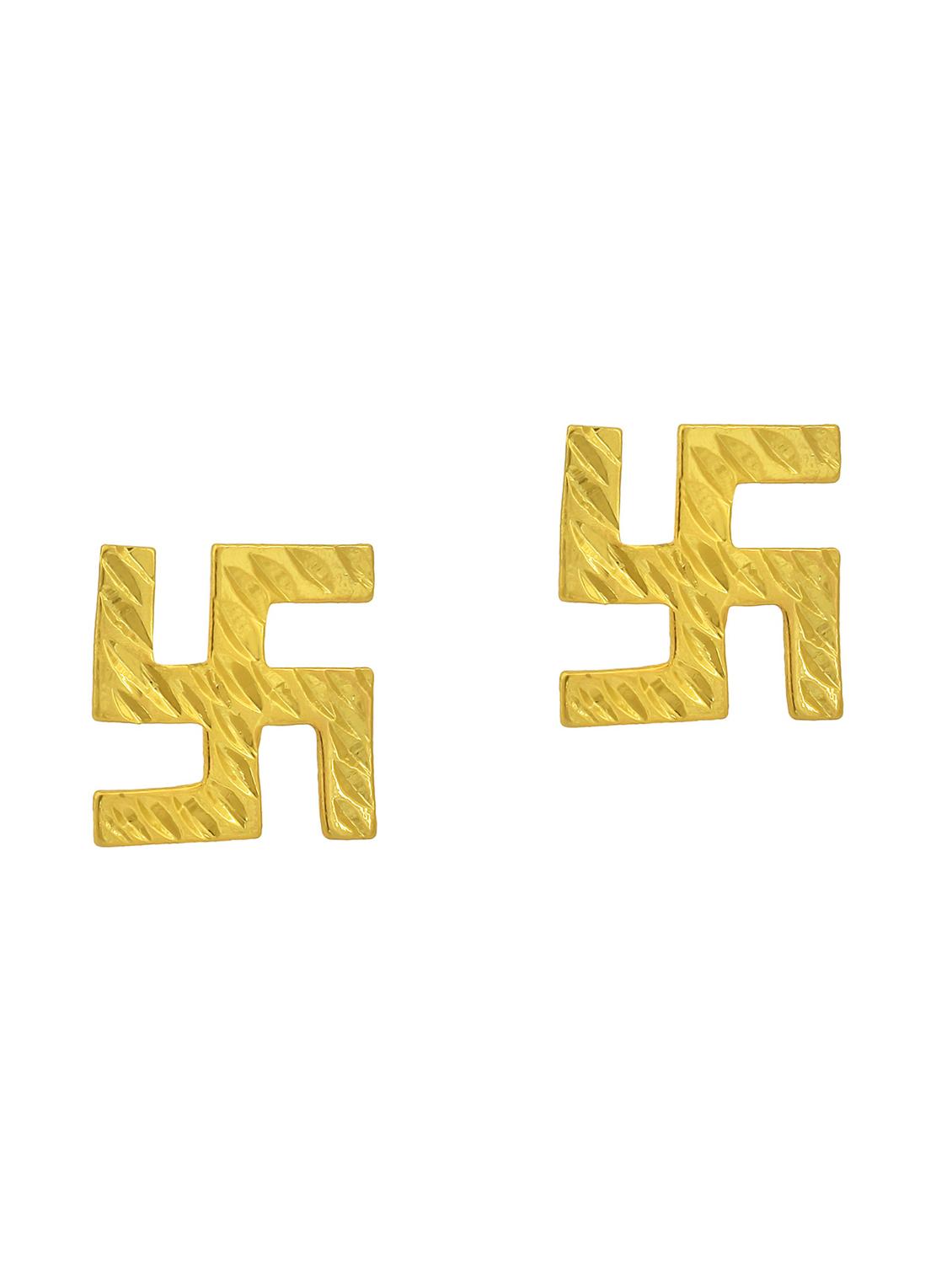 gold brass stud earring - 18534200 -  Zoom Image - 0