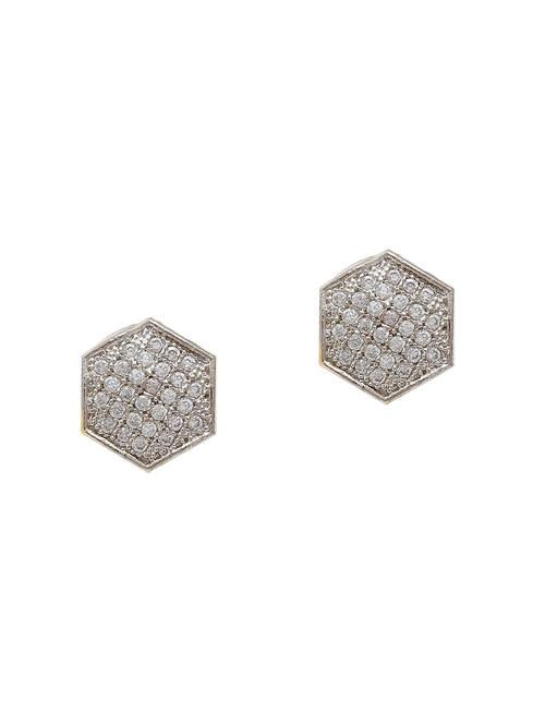 silver brass stud earring - 18534213 - Standard Image - 0