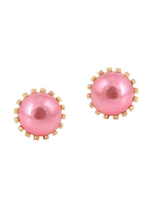pink brass stud earring - 18534214 -  Standard Image - 0