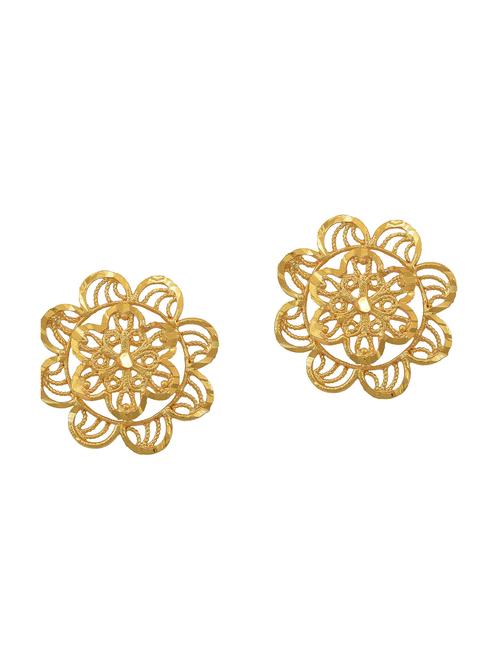 gold brass stud earring - 18534233 -  Standard Image - 0