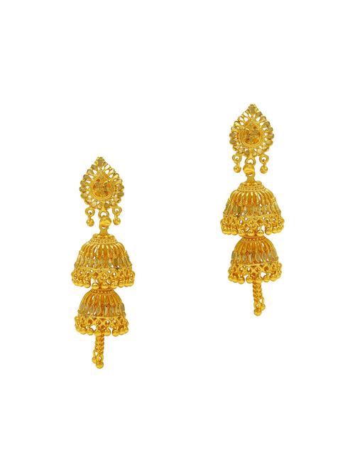women gold jhumka earrings - 18534244 - Standard Image - 0