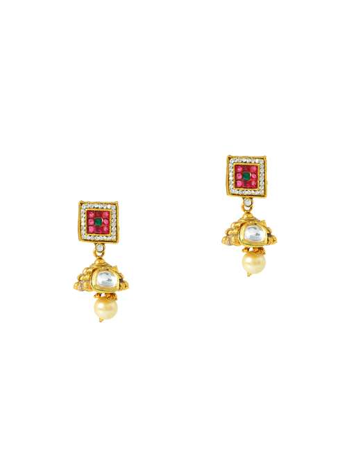 women gold plated drop earring - 18534334 - Standard Image - 0