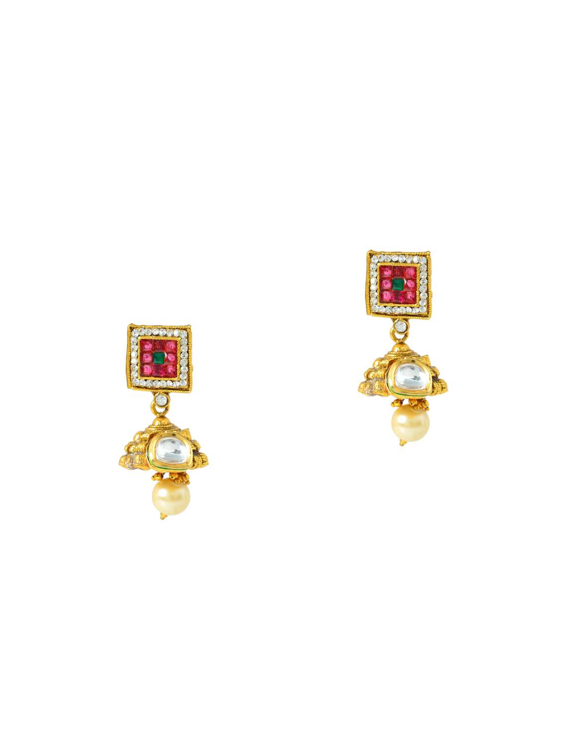 women gold plated drop earring - 18534334 - Zoom Image - 0