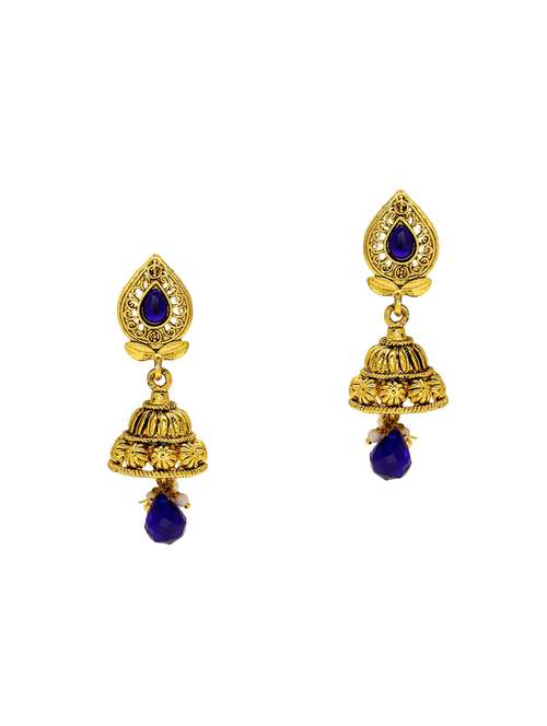 women gold plated jhumka earring - 18534349 -  Standard Image - 0