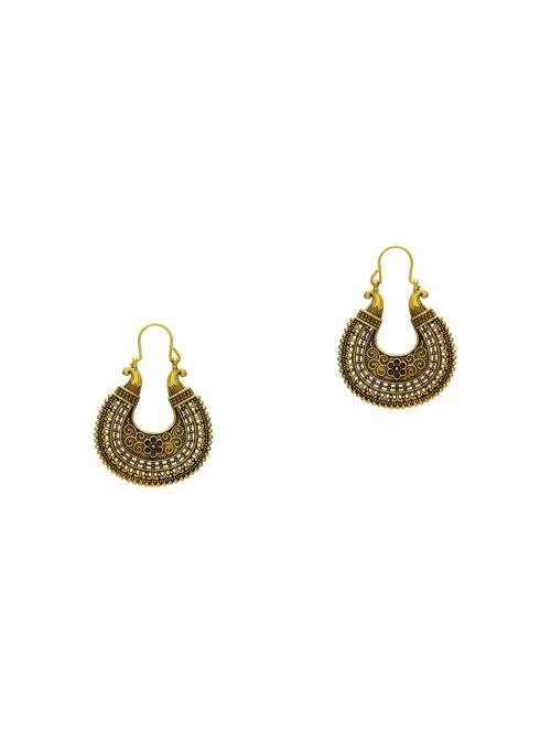 women gold brass chandbali earring - 18534386 - Standard Image - 0