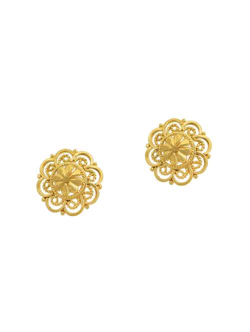 women gold stud earring  - 18534423 -  Standard Image - 0